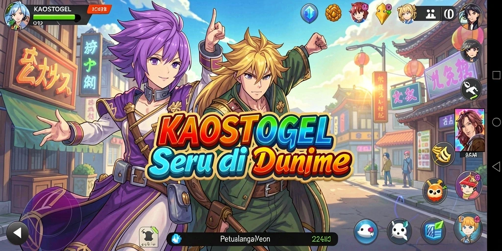 Screenshot utama KAOSTOGEL dengan gameplay yang seru dan karakter Anime.