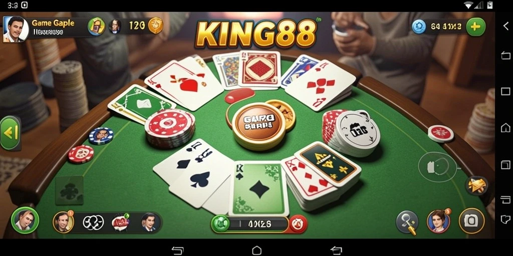 Screenshot gameplay KING88 menampilkan suasana permainan Gaple yang seru dan interaktif.