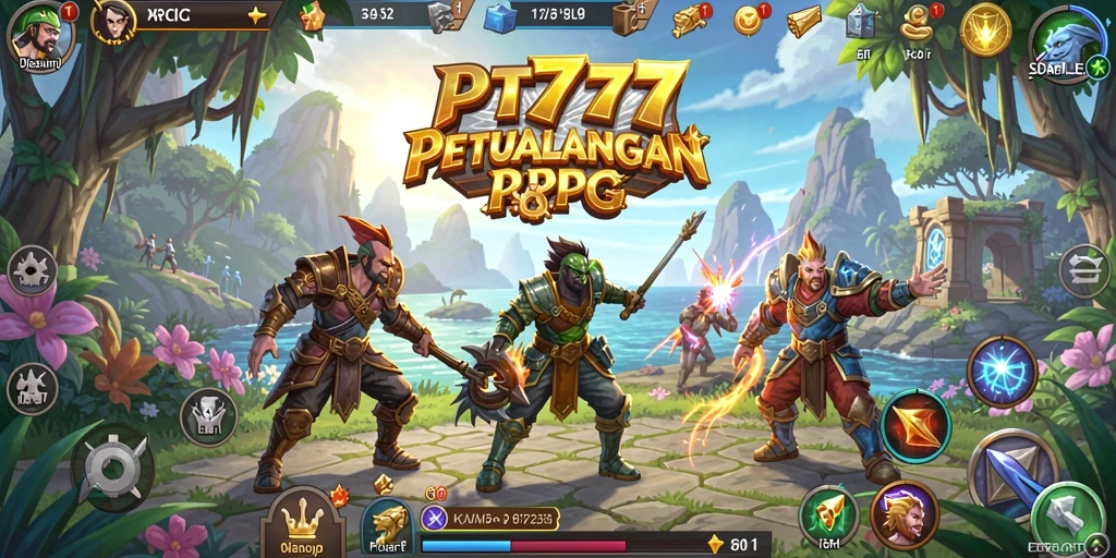 Screenshot PT777 menampilkan pertempuran epik di dunia RPG yang menakjubkan.