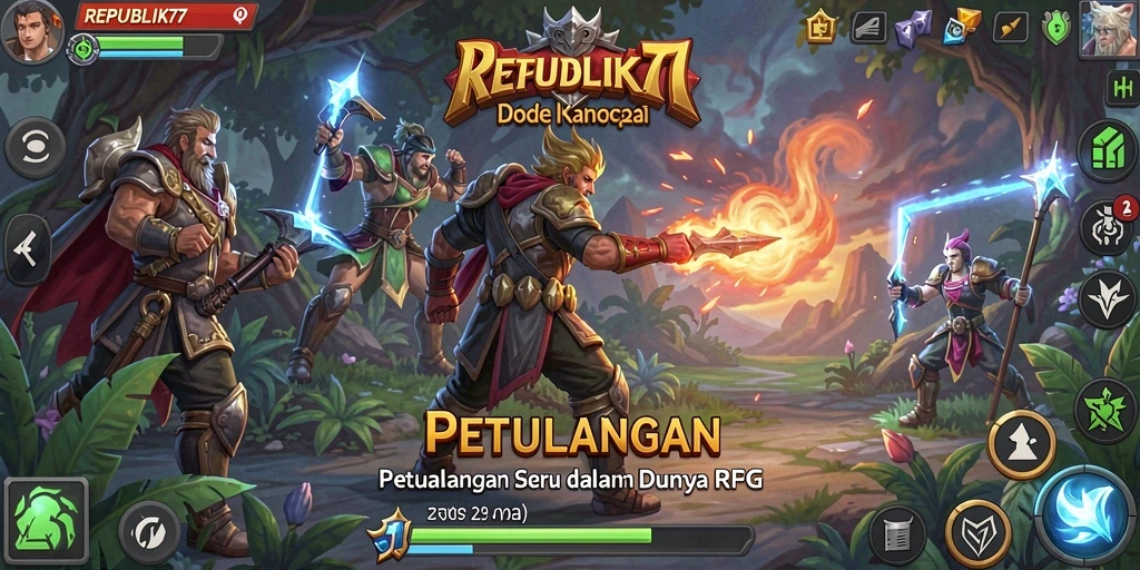Tampilan gameplay seru dan mendebarkan di REPUBLIK77.
