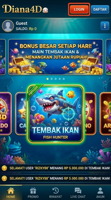 Fitur pencarian cepat dalam aplikasi diana4d.